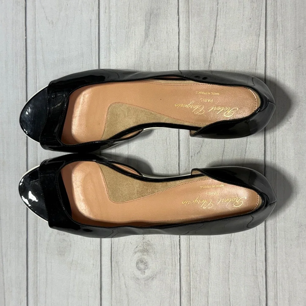Robert Clergerie Wedge Sandals Women 41.5 US 11 Black Patent Leather France